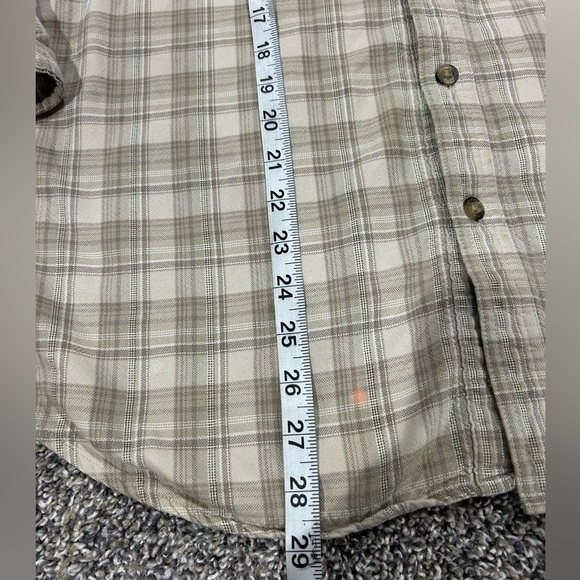 Columbia men’s beige plaid button up shirt size medium - Picture 5 of 7